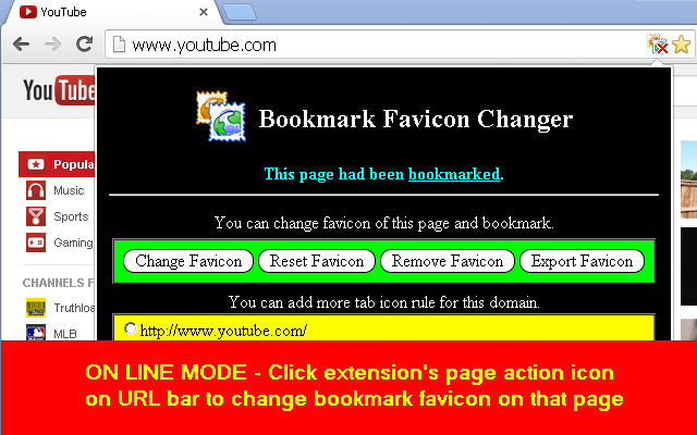 Screenshot 1 of Bookmark Favicon Changer