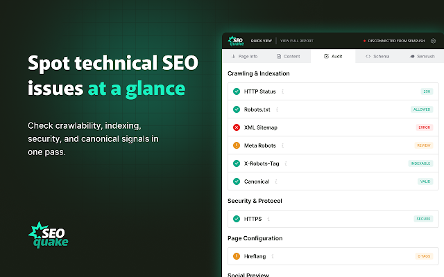 Screenshot 2 of SEOquake: On-Page SEO Checker