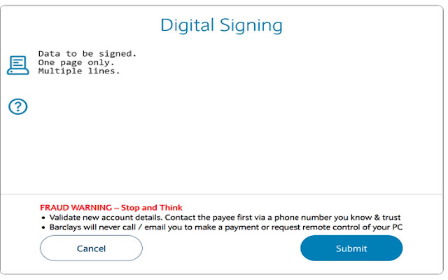 Screenshot 1 of Web Signer for Barclays