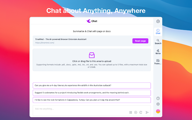 Screenshot 1 of TinaMind - The most powerful AI Assistant!