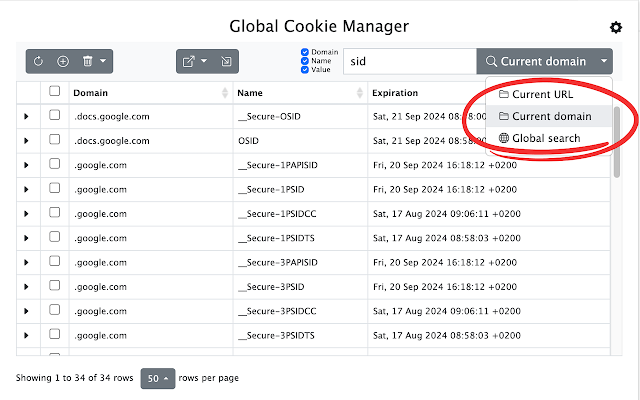 Screenshot 2 of Global Cookie Manager