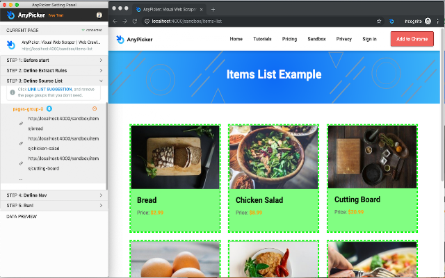 Screenshot 1 of AnyPicker - A.I. powered No Code Web Scraper