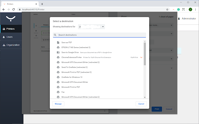Screenshot 2 of YSoft SAFEQ Chrome Print