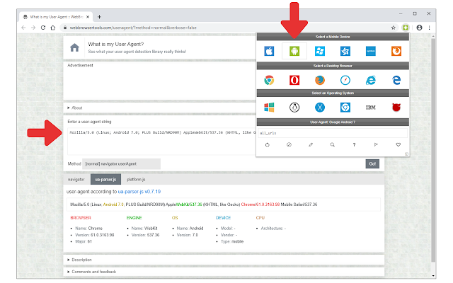 Screenshot 2 of User-Agent Switcher