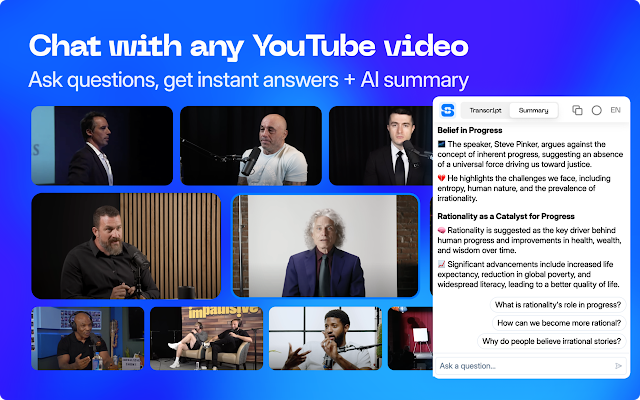 Screenshot 1 of AI YouTube Summarizer — Transcript & Summary