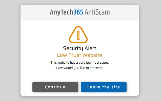 Screenshot 1 of AnyTech365 AntiScam SafeBrowse