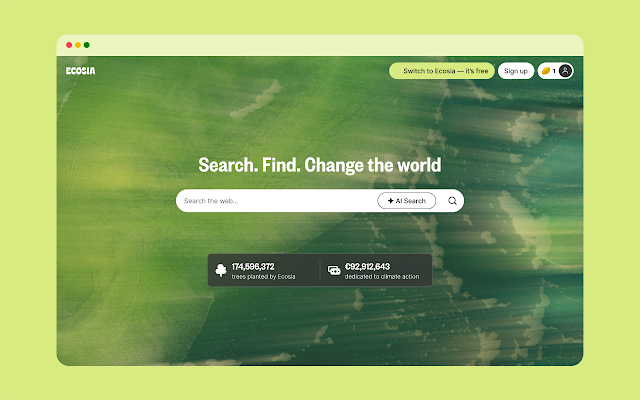 Screenshot 1 of Ecosia - The search engine that plants trees