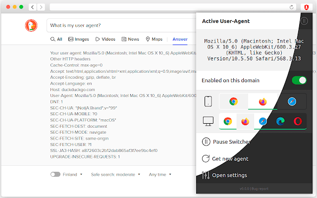 Screenshot 1 of Random User-Agent (Switcher)