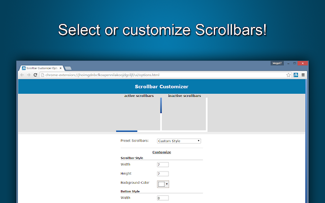 Screenshot 2 of Scrollbar Customizer