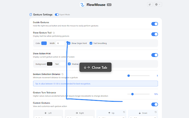 Screenshot 1 of FlowMouse - Mouse Gestures