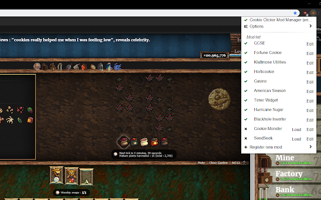 Screenshot 1 of Cookie Clicker Mod Manager