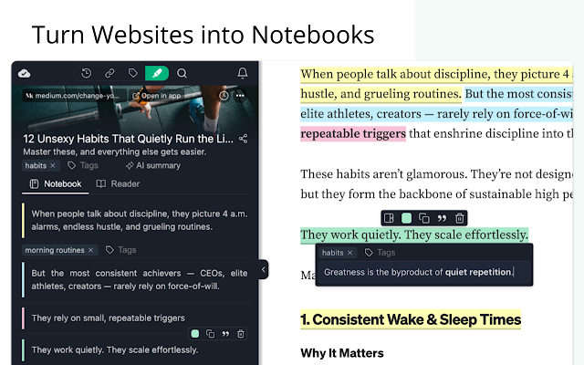 Screenshot 1 of Web Highlights: PDF & Web Highlighter + Notes & AI Summary