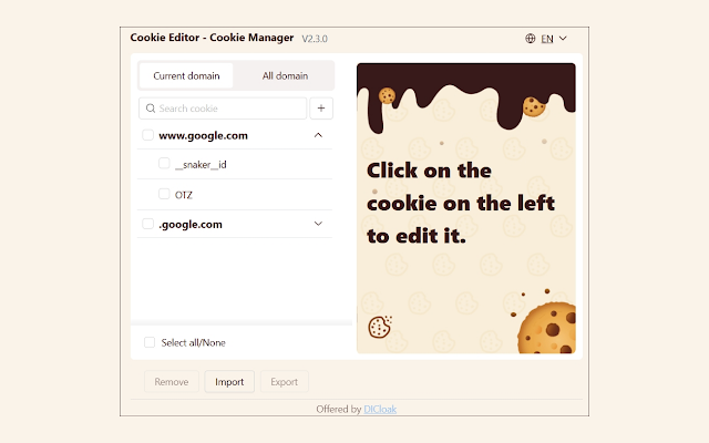 Screenshot 1 of Cookie Editor - Cookie Manager