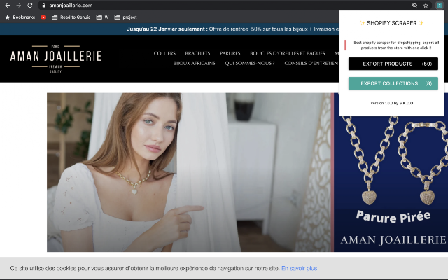 Screenshot 1 of Shopify Scraper
