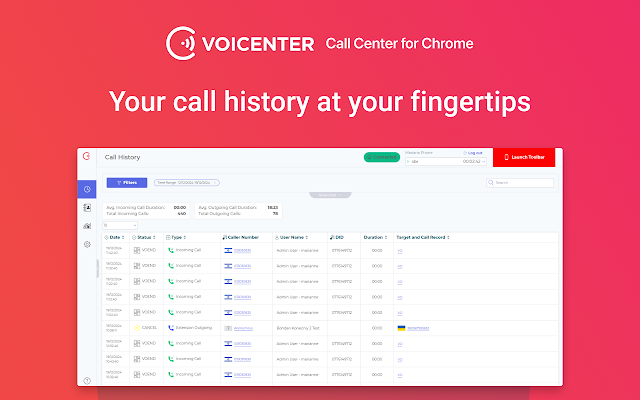 Screenshot 2 of Voicenter Contact Center Chrome application