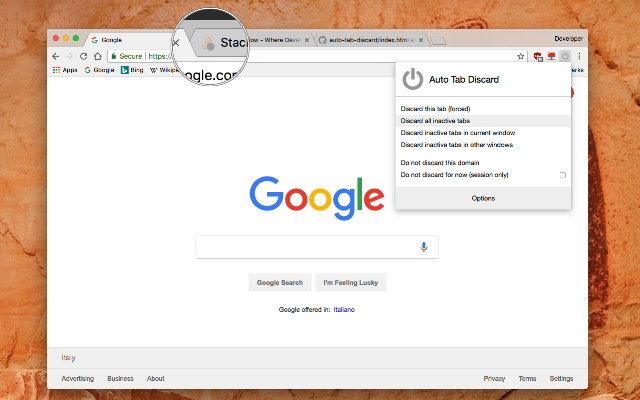 Screenshot 1 of Auto Tab Discard (suspend)