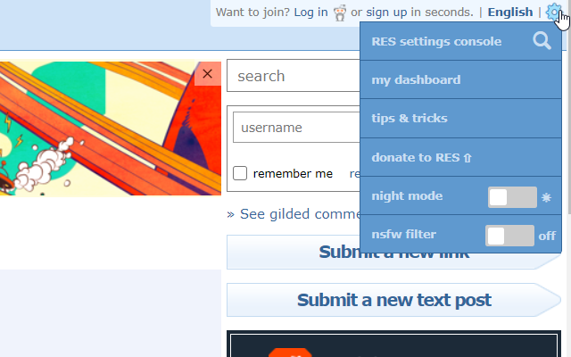 Screenshot 2 of Reddit Enhancement Suite
