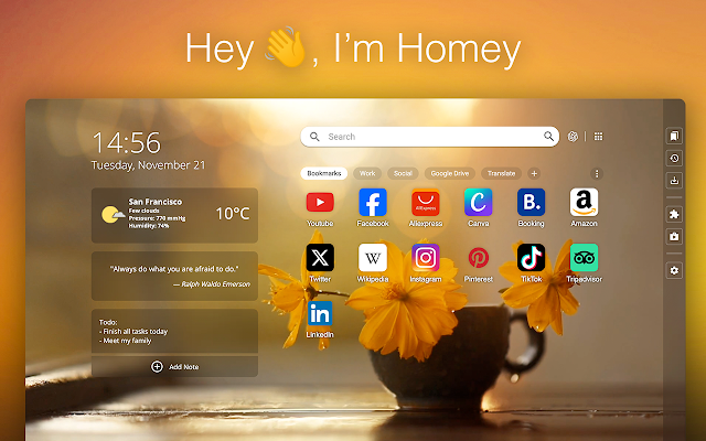 Screenshot 1 of Homey: Productivity New Tab