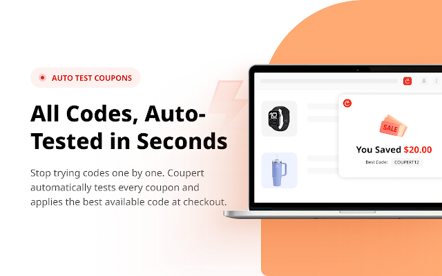 Screenshot 1 of Coupert - Automatic Coupon Finder & Cashback