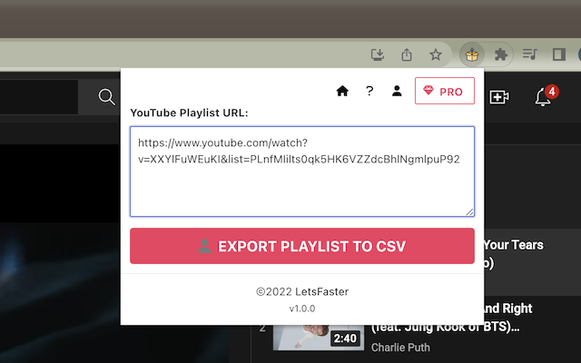 Screenshot 1 of Youtube Playlist Exporter