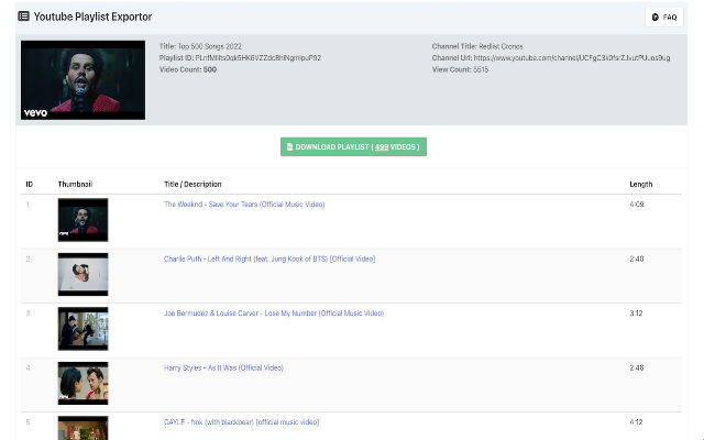 Screenshot 2 of Youtube Playlist Exporter
