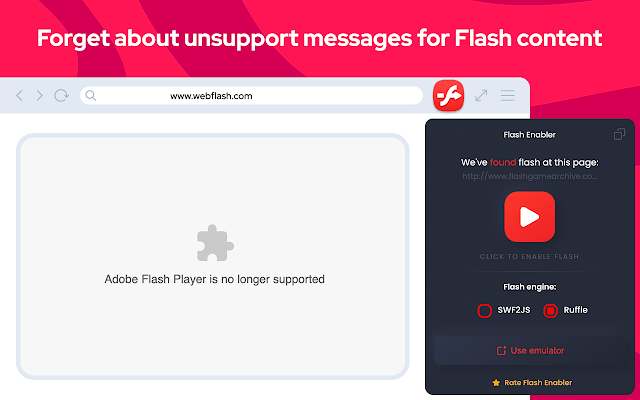 Screenshot 1 of Flash player enable - flash emulator swf
