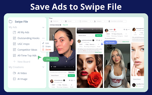 Screenshot 1 of Denote: Save Ads TK & FB Ad Library