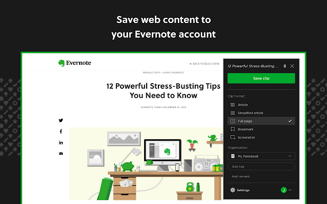 Screenshot 1 of Evernote Web Clipper